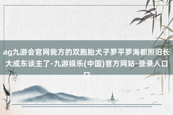 ag九游会官网我方的双胞胎犬子罗平罗海都照旧长大成东谈主了-九游娱乐(中国)官方网站-登录入口